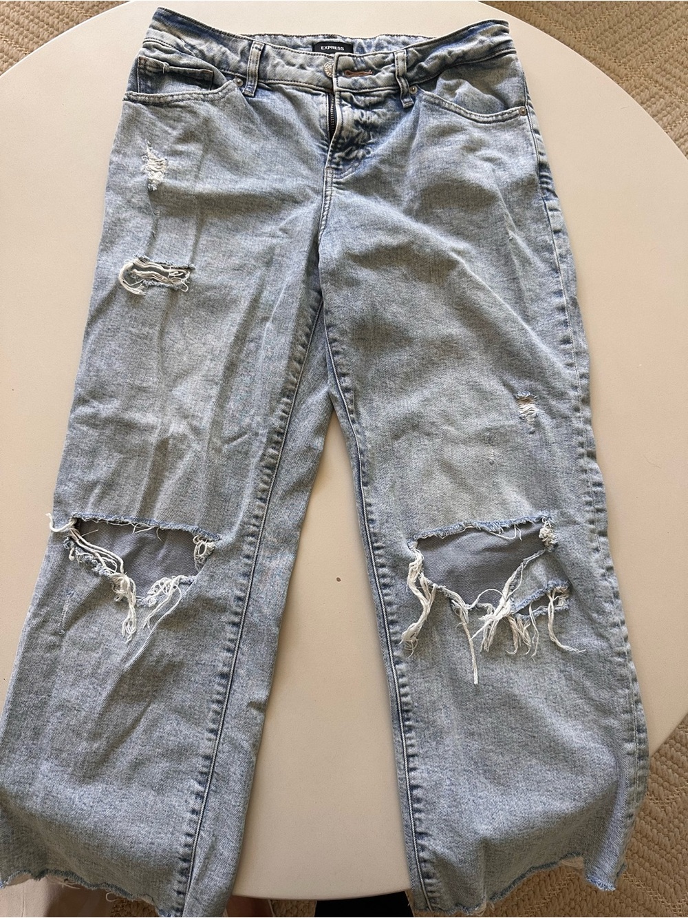 Express Light Blue Distressed Women's Jeans